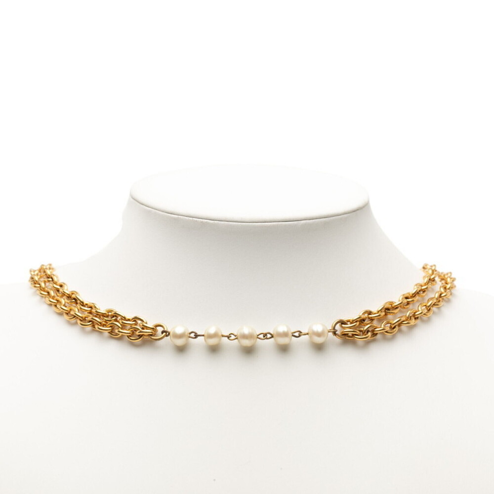 CHANEL Authentic Vintage Gold Pearl Necklace